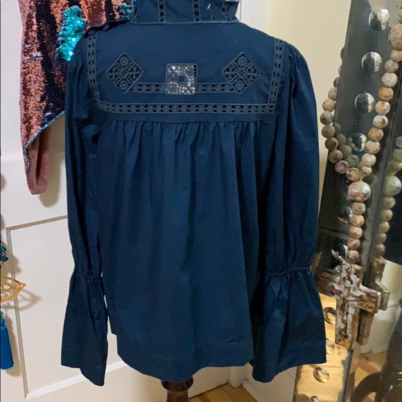 Free People Embroidered Blouse In Medium - Picture 4 of 6